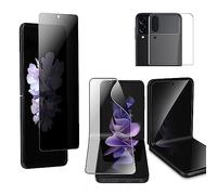 ZRREMRE For Samsung Galaxy Z Flip 4 5G Privacy Screen Protector,Anti-Peeping Nano Soft Film Inner Screen+Out Up Screen Anti-Peeping Soft film Anti-Spy Protective Film