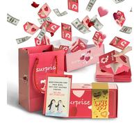 ZRRHOO Valentines Day Card with Explosion Gift Box, 10pcs Valentines Money Explosion Gift Box, Romantic Valentines & Anniversary Day Gifts for Husband Wife Boyfriend Girlfriend Couples