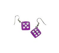 ZRSYH 3D Dice Earrings Funny Creative Die Dangle Earrings Punk Hip Hop Cool Cute Earrings Strange Cube Kawaii Square Charm Dice Drop Earrings Ear Hook
