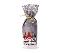 ZRSYH Burlap Wine Bags Christmas Wine Bottle Cover Christmas Table Decoration Holiday Party Decor Champagne Wine Bottle Cover,Grey