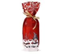 ZRSYH Burlap Wine Bags Christmas Wine Bottle Cover Christmas Table Decoration Holiday Party Decor Champagne Wine Bottle Cover,Red