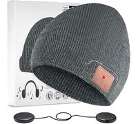 ZRUHIG Bluetooth Beanie Hat, Bluetooth Winter Music Hat Knit Running Cap Men with Stereo Speakers Wireless Hats Unique Gift for Women/Men(Gray)