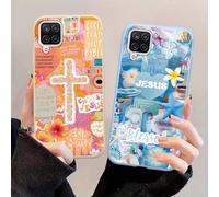 Zrutru 2 Pack Aesthetics Jesus Collage Phone Cases for Samsung Galaxy A12 4G 5G Case Shockproof Soft Protective for Women Girls Phone Cover Funda for Samsung A12 6.5 Inch