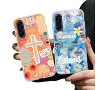 Zrutru 2 Pack Aesthetics Jesus Collage Phone Cases for Samsung Galaxy A17 Case Shockproof Soft Protective for Women Girls Phone Cover Funda for Samsung A17 6.7 Inch