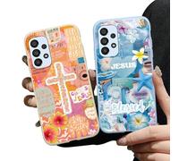 Zrutru 2 Pack Aesthetics Jesus Collage Phone Cases for Samsung Galaxy A53 5G Case Shockproof Soft Protective for Women Girls Phone Cover Funda for Samsung A53 6.5 Inch