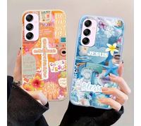 Zrutru 2 Pack Aesthetics Jesus Collage Phone Cases for Samsung Galaxy A55 5G Case Shockproof Soft Protective for Women Girls Phone Cover Funda for Samsung A55 6.5 Inch