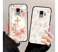 Zrutru 2 Pack Jesus Bible Verse Phone Cases for Samsung Galaxy S9 Case Floral Christian Cross Soft Shockproof Protective for Women Man Phone Cover Funda for Samsung S9 5.8 Inch