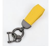 ZRVXTISX Car Key Chain For C30 C40 C70 EX30 S40 S60 S80 S90 XC40 XC60 XC70 XC90 Rdesign, Zinc Alloy Leather Keychain Anti-lost D-Ring Key-Chain Fob Rotatable Fashion Decorative Accessories,Yellow