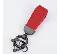 ZRVXTISX Car Key Chain For Hyundai Bayon ab 2021, Zinc Alloy Leather Keychain Anti-lost D-Ring Key-Chain Fob Rotatable Fashion Decorative Accessories,Red