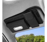 ZRVXTISX Car Sun Visor Organizer For Ford Kuga 3 MK3 ST-Line X 2020-2025, Visors Tissue Holder Card Holders Multiple-Pocket Storage Pouch Portable Interior Accessories,A/Black
