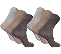 ZRWASKA® Diabetic Socks For Women Honey Wide Comb top soft cuff Ankle Oedema friendly Non-Elastic for Swollen feet Legs Circulatory Neuropathy Sock 6 Pack Size 4-7 (Off White And Browns (6 Pairs))