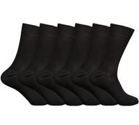 ZRWASKA® Diabetic Socks For Women Honey Wide Comb top soft cuff Ankle Oedema friendly Non-Elastic for Swollen feet Legs Circulatory Neuropathy Sock 6 Pack Size 4-7 (Black (6 Pairs))