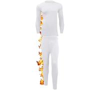 ZRWASKA® Men's Extreme Thermal Underwear Sets Tops & Bottoms, T-Shirt Long Sleeve Top Vest & Long Johns Trousers Warm Winter Thermals Men Set Base Layer White, Size XXL