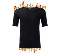 ZRWASKA® Men's Extreme Thermal Underwear Sets Tops & Bottoms, T-Shirt Long Sleeve Top Vest & Long Johns Trousers Warm Winter Thermals Men Set Base Layer Black, Half Sleeve Size Medium