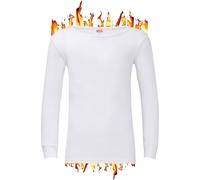 ZRWASKA® Men's Extreme Thermal Underwear Tops, Comfortable Underlayer T-Shirt Long Sleeve Top Vest Warm Winter Thermals Men Top Base Layer White, Size XXL