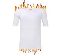 ZRWASKA® Men's Extreme Thermal Underwear Tops, Comfortable Underlayer T-Shirt Long Sleeve Top Vest Warm Winter Thermals Men Top Base Layer White, Half Sleeve Size XXL