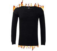 ZRWASKA® Men's Extreme Thermal Underwear Tops, Comfortable Underlayer T-Shirt Long Sleeve Top Vest Warm Winter Thermals Men Top Base Layer Black, Size Small