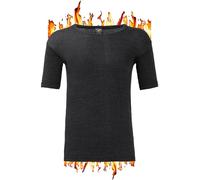 ZRWASKA® Men's Extreme Thermal Underwear Tops, Comfortable Underlayer T-Shirt Long Sleeve Top Vest Warm Winter Thermals Men Top Base Layer Charcoal, Half Sleeve Size Small