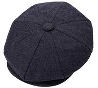 ZRWASKA® Mens Flat Caps UK 8 Panel Peaky Flat Baker Boy Hats Wool Cap - Gatsby Tweed Wool Fabric Newsboy Style Women Baker 1920s Hat Flat Cap Men Plain Charcoal, Size XXL