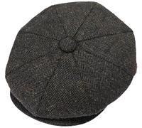 ZRWASKA® Mens Flat Caps UK 8 Panel Peaky Flat Baker Boy Hats Wool Cap - Gatsby Tweed Wool Fabric Newsboy Style Baker 1920s Hat Flat Cap Men Plain Herringbone Olive, Size Small