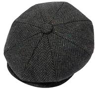 ZRWASKA® Mens Flat Caps UK 8 Panel Peaky Flat Baker Boy Hats Wool Cap - Gatsby Tweed Wool Fabric Newsboy Style Baker 1920s Hat Flat Cap Men Plain Herringbone Polka Dot Green, Size Large