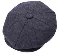 ZRWASKA® Mens Flat Caps UK 8 Panel Peaky Flat Baker Boy Hats Wool Cap - Gatsby Tweed Wool Fabric Newsboy Style Women Baker 1920s Hat Flat Cap Men Plain Grey, Size XXL