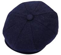 ZRWASKA® Mens Peaky Blinders Cap 8 Panel Wool Flat Caps for Men UK - Gatsby Tweed Newsboy Cap for Men Style 1920s Baker Boy Hat Flat Cap Women Plain Herringbone Navy, Size XXL