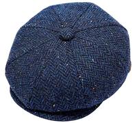 ZRWASKA® Mens Peaky Blinders Cap 8 Panel Wool Flat Caps for Men UK - Gatsby Tweed Newsboy Cap for Men Style 1920s Baker Boy Hat Flat Cap Women Plain Herringbone Polka Dot Blue, Size Medium