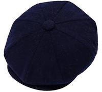 ZRWASKA® Mens Peaky Blinders Cap 8 Panel Wool Flat Caps for Men UK - Gatsby Tweed Newsboy Cap for Men Style 1920s Baker Boy Hat Flat Cap Women Plain Navy, Size XXL