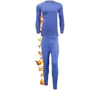 ZRWASKA® Mens Thermal Underwear Sets Long Sleeve Top, T-Shirt Vest & Long Johns Trousers, Tops & Bottoms, Warm Underlayer Winter Thermals Men Set Base Layer Color Blue, Size XXL