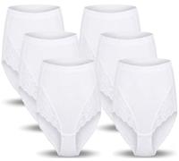 ZRWASKA® Woman’s Maxi Romance Bikini Briefs with Floral Lace High Waisted Cotton Knickers Ladies Underwear Women Comfort High-Rise Lingerie Panties Pack of 6
