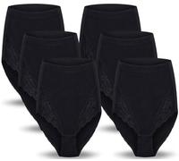 ZRWASKA® Woman’s Maxi Romance Bikini Briefs with Floral Lace High Waisted Cotton Knickers Ladies Underwear Women Comfort High-Rise Lingerie Panties Pack of 6