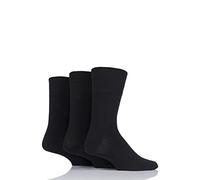 ZRWASKA® Women's Diabetic Socks Oedema friendly Wide Honey Comb top soft cuff Ankle Non-Elastic for Swollen feet Legs Non-Binding Circulatory Sock 3 Pack Size 4-7 (Black (3 Pairs))