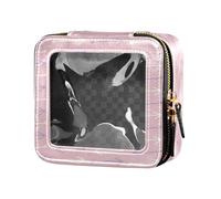 ZRWLUCKY Abstract Line Peach Transparent Makeup Organizer Bag Travel Bags for Toiletries Cosmetics Organizer Case for Travel, Abstract Line Peach, Abstract Line Fishing, Abstract line fishing