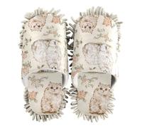 ZRWLUCKY Beauty Selkirk Rex Cats Beige Mop Slippers Shoes for Floor Cleaning Washable Microfiber House Kitchen Dust Mopping Slippers