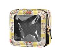 ZRWLUCKY Bengal Cats Yellow Clear Travel Makeup Bag Leather Toiletry Bag Cosmetic Organizer Case for Women, Bengal cats Yellow