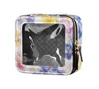 ZRWLUCKY Blossoming Beauty Flowers Mini Makeup Bag Transparent Purple Toiletry Bag Makeup Bag Organizer for Flying Beauty Flowers Purple Flowers, Beauty Flowers in Purple Flowers