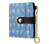 ZRWLUCKY Blue Oyster Shell PU Leather Wallet one size