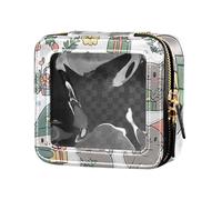 ZRWLUCKY British Shorthair Cats White Clear Makeup Bag Small Waterproof Travel Toiletry Bag Cosmetic Bag with Zipper for Women, British Shorthair cats white