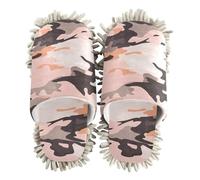 ZRWLUCKY Camouflage Rose Gold Mop Slippers Shoes for Floor Cleaning Washable Microfiber House Kitchen Dust Mopping Slippers
