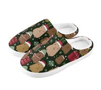 ZRWLUCKY Capibara Pattern Men's Women's Soft Indoor House Slipper with Memory Foam Washable Fuzzy Slipper Warm Cozy Bedroom Slippers