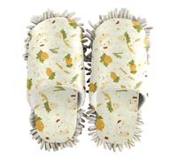 ZRWLUCKY Carrot Cute Pattern Light Yellow Mop Slippers Shoes for Floor Cleaning Washable Microfiber House Kitchen Dust Mopping Slippers