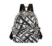 ZRWLUCKY Casual Backpack Soft Padded Quilted Backpack School for Female User, Zebras Stripe Black, S, Casual