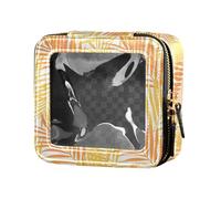 ZRWLUCKY Cosmetic Bag Transparent Natural Contemporary Colorful Small Toiletry Bag Travel Organizer Portable for Flight Collage Colorful Contemporary Natural,Colored Collage Contemporary, Coloured