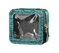 ZRWLUCKY Cosmeticatas Travel Abstract Waves Turquoise Cute Travel Bag Transparent Toiletry Bag Portable Toiletry Bag Organizer for Travel, Abstract Waves Turquoise, Abstract Turquoise Waves, Summary