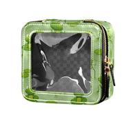 ZRWLUCKY Cute Cartoon Frogs Sitting Water Mini Transparent Makeup Bag Transparent Travel Toilet Cosmetic Bag for Flying, Cute Cartoon Frogs Sitting Water, Cute Cartoon Frogs Sitting Water, Cute