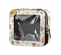 ZRWLUCKY Cute Lion Animals Tropical Plants Cute Cosmetic Bag Transparent Waterproof Travel Toiletry Bag Portable Toiletry Bag Makeup Organizer for Women Tropical Plants Animals, Tropical Plants Sweet