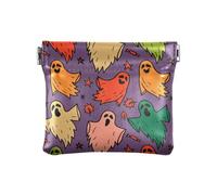 ZRWLUCKY Cute Monster Purple Women's Leather Coin Purse Wallet Portable Mini Change Wallet Coin Pocket for Girls Women Ladies, Multicolor, 4.33"(L) x 3.74"(W) x 0.39"(H), Print