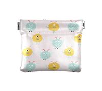 ZRWLUCKY Cute Monsters Blue and Yellow PU Leather Small Coin Purse Portable Makeup Bag Change Purse for Women Boys Girls, Multicolor, 4.33"(L) x 3.74"(W) x 0.39"(H), Print