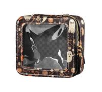 ZRWLUCKY Cute Monsters Hallowmas Waterproof Clear Makeup Bag Toiletry Bag Small Cosmetic Bag for Purse for Travel, Cute monsters Hallowmas